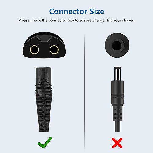 12V Charger for Braun Shaver 9 8 7 6 5 3 1 XT5 Series, Power Cord for Braun S3 S6 S7 S8 S5 S9 S1 Electric Razor 3040s 340s 9385cc 370 720 760cc 790cc 720s-4 7865cc 9090cc 9330s 5018s (5Ft)