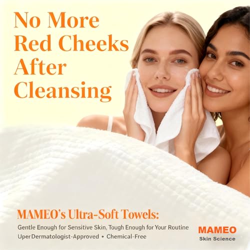 MAMEO Ultra Thick Disposable Face Towels XL, Lint-Free Facial Wipes for Makeup Removal & Gentle Skin Care,Household Essentials,160 Count£¨4 Pack£©