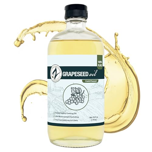Zatural Grape Seed Oil-Cold Pressed, Virgin, Undiluted, 100% Pure Grape Seed Oil (16oz GLASS)