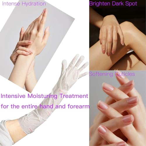 Pumei Hydrating Hand Mask - 3 Pairs Long-Length Hand Masks Moisturizing Gloves with Avocado Oil and Shea Butter for Dry Rough Skin Hand Moisturizer Gloves for Women & Men