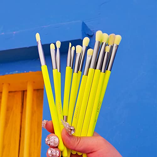 Docolor 15Pcs Neon Eye Makeup Brushes Set + 16Pcs Colorful Eyeshadow Makeup Brush Set Professional Makeup Brushes Eye Shadow Concealer Eyebrow Eyelash Eye Liners Blending Make Up Brushes Set
