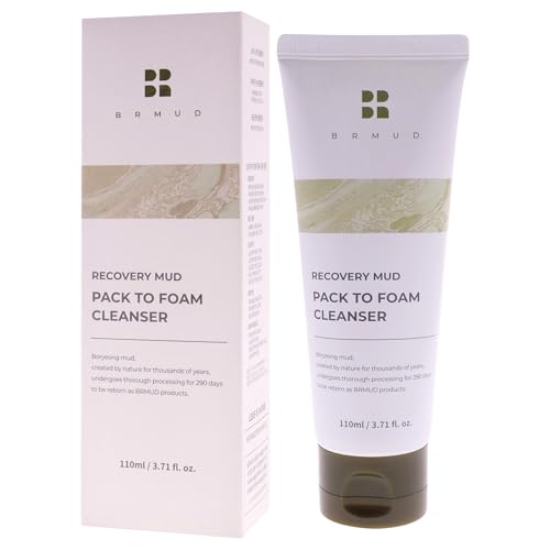 BRMUD Relief Mud Pack to Foam Cleanser - 2-in-1 Purifying & Hydrating Korean Foaming Clay Mask Facial Cleanser for Pore & Sebum Control - Makeup Cleansing Face Wash Korean Skincare (3.71 fl oz)