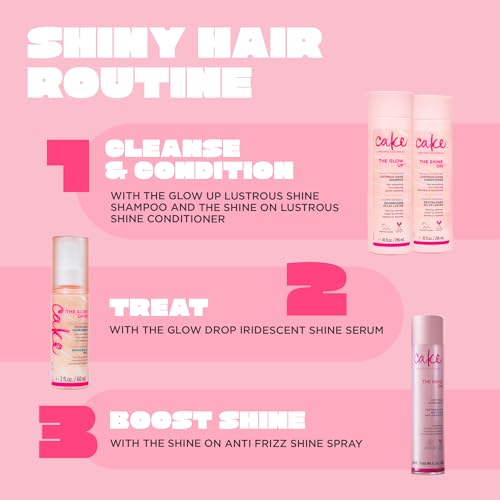 Cake Beauty The Glow Up Lustrous Shine Shampoo, Vegan and Sulfate-Free, 10 oz