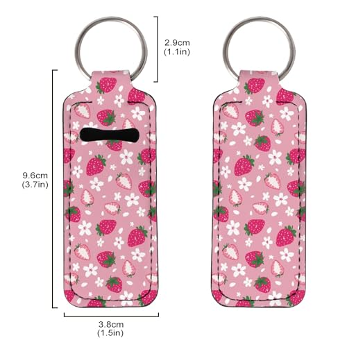 CLOHOMIN Chapstick Holder Keychain Girl Lip Gloss Holder Organizer Neoprene Lipstick Protective Sleeve for Women
