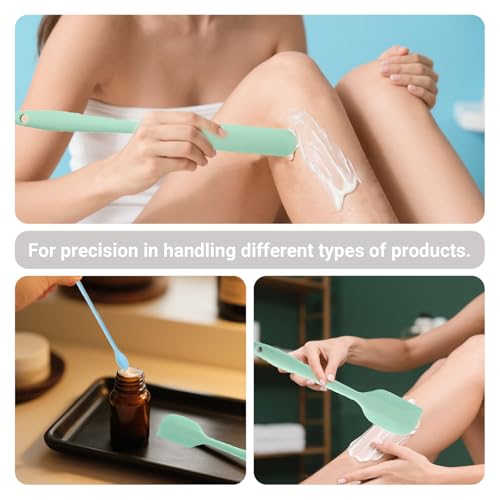 9 Pieces Wax Stick Non-stick Wax Spatulas Silicone Reusable Beauty Makeup Spatulas Different Sizes Silicone Scrapers for Cosmetic Bottles Hard Wax Stir Sticks Set Hair Removal Waxing Applicator