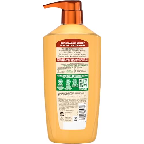 Garnier Whole Blends Honey Treasures Repairing Conditioner, Hair Repair Formula for Dry, Damaged Hair with Acacia, Manuka, and Lavender Honeys, 26.6 Fl Oz (Packaging May Vary)