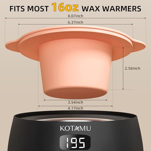 KOTAMU Foldable Silicone Wax Warmer Liner, Wax Warmer Replacement Pot, Easy to Clean Silicone Bowl for 16oz Waxing Kit and Wax Melt Warmer, Silicone Wax Pot Liner for Hard Wax Beads and Sugar Wax