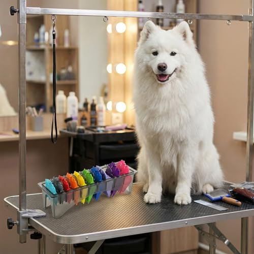 Clipper Blade Holder,10-Slot,Transparent Black,PC Material,Blade Holder Dog Grooming