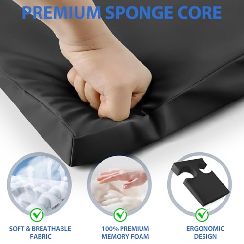 Breast Pillow for Sleeping, Bolster T-Wedge Cushion Massage for Bust Sizes(AA-D), Comfort Bolster Wedge, Chest Massage Table Prone Pillow for SPA by KONOVOLY(Black)