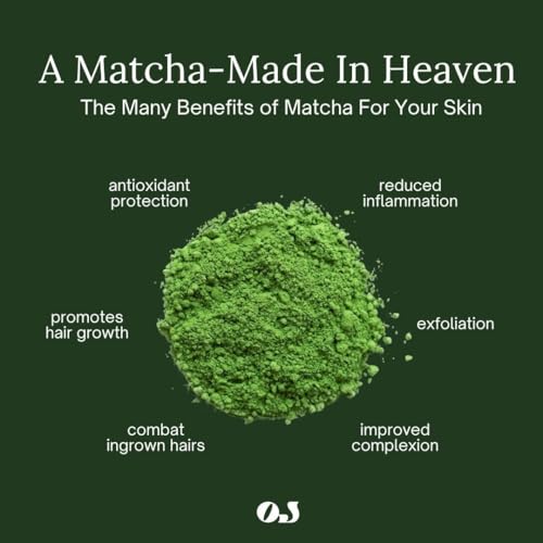Organic Jaguar Green Matcha Sugar Scrub All Natural Exfoliating & Detoxifying Face and Body Scrub with Organic Green Tea and Essential Oils Gentle Deep Clean for Glowing Skin