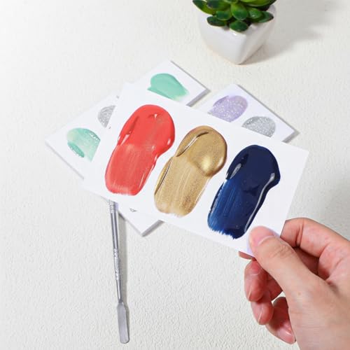 150 Sheets Nail Art Palette Paper, 3 Sizes Disposable Nail Polish Palette Paper with Stainless Stirring Rod Waterproof Makeup Mixing Palettes Papers for Makeup Nails Gel Mixing Home Salon