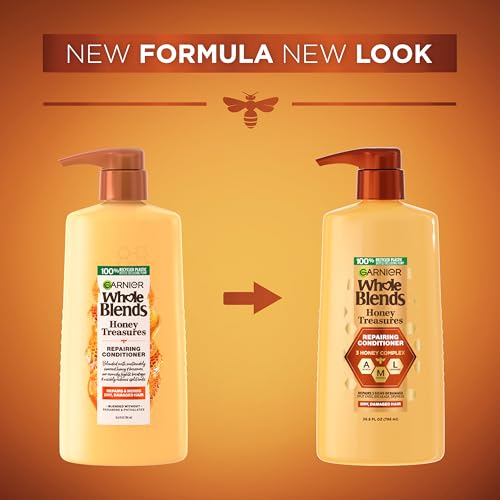 Garnier Whole Blends Honey Treasures Repairing Conditioner, Hair Repair Formula for Dry, Damaged Hair with Acacia, Manuka, and Lavender Honeys, 26.6 Fl Oz (Packaging May Vary)