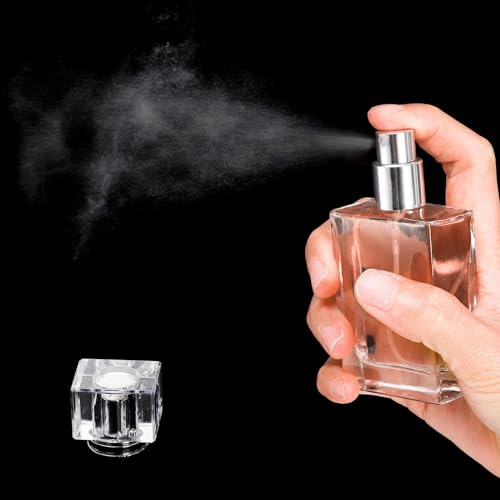 Foraineam 8 Pieces 30ml / 1 oz. Fine Mist Perfume Spray Bottles, Clear Glass Cosmetic Atomizer Bottle, Refillable Travel Perfume Bottles Empty Fragrance Essential Oil Container with Spray Applicator