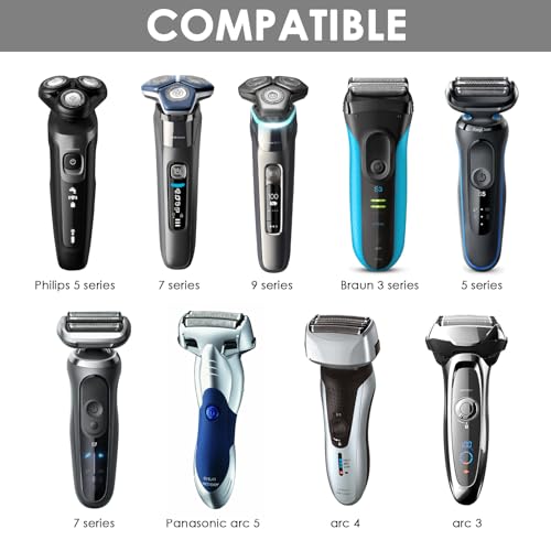 Linkidea 2 Pcs Shower Razor Holder, Electric Shaver Storage Compatible with Philips Norelco 9, 7, 5 Series, Men's Bathroom Wall Mount Organizer, Shaving Accessories Holder (Black)