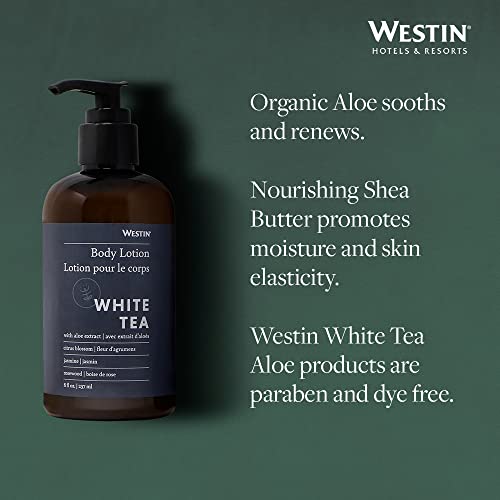 Westin White Tea Aloe Body Lotion | Hotel Spa Cream | Daily Hydration | Hand Lotion Pump | 8 oz Signature Scent Skin Moisturizer (Pack of 2)