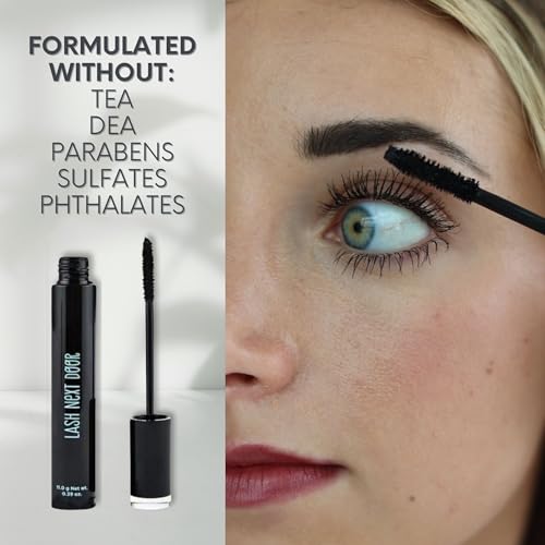 Lash Next Door Blackout Water Resistant Mascara by Brooklyn & Bailey ? Volume and Length, Smudge Proof, No Clump Eye Makeup for Women (2-Pack, 0.39 oz Each)