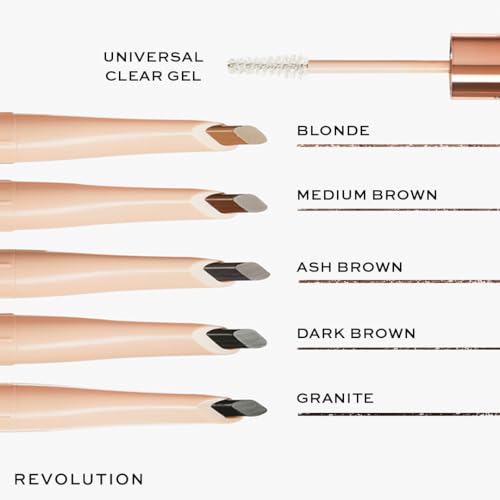 Revolution, Fluffy Brow Filter Duo, 2-in-1 Eyebrow Pencil & Gel, Enhances & Shapes Brows, Vegan & Cruelty Free, Medium Brown, 1 piece