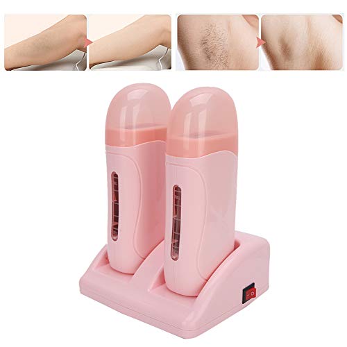Pongnas Portable Wax Warmer, Professional Double Depilatory Wax Warmer, 40W Hair Removal Machine, Electric Depilatory Roll On Heater Home Machine for Travel and Home Waxing & SPA(US)