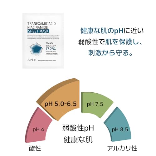 APLB Tranexamic Acid Niacinamide Sheet Mask 10pcs | TRANEX NIAC CEN¢â 17.2% 0.85 FL.OZ/Korean Skincare, Long lasting hydration, Blemish Care, Helps with skin discoloration