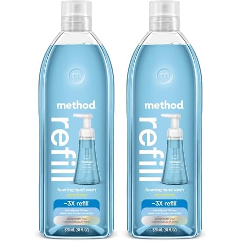 Method Foaming Hand Soap Refill, Sea Minerals, Recyclable Bottle, Biodegradable Formula, 28 oz, (Pack of 2)