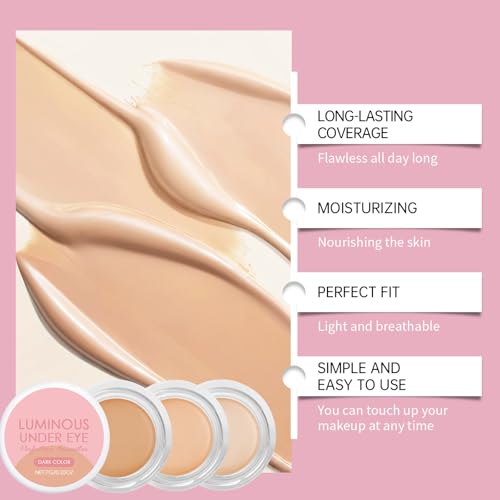 Under Eye Brightener Concealer, Dark Circle Concealer & Brightener, Moisturizing & Waterproof (Natural colour)