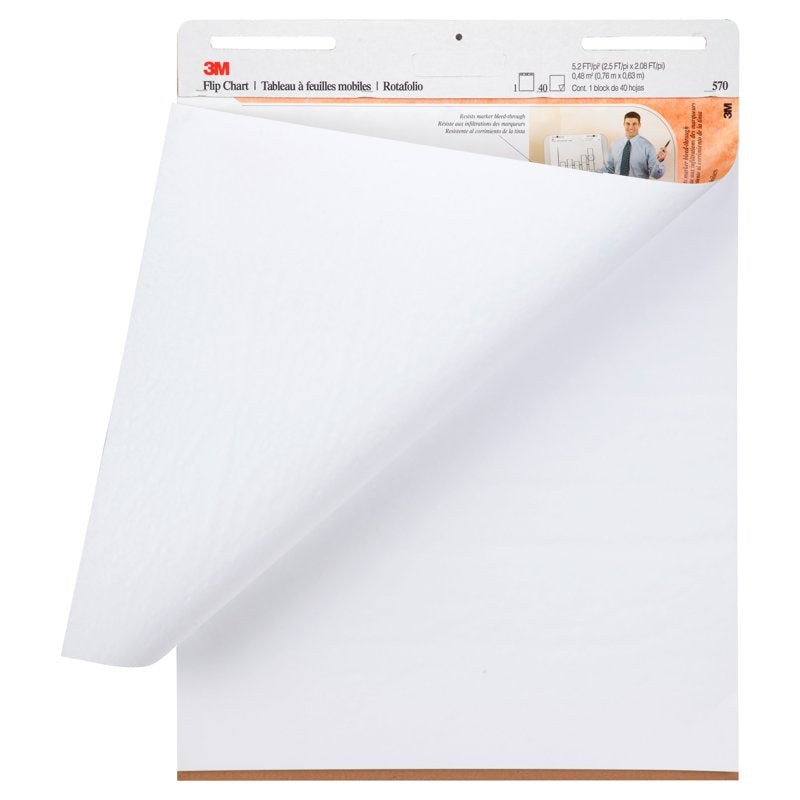 3M Easel Pad Flip Chart - 25x30 Inches, 40 Sheets, Pack of 2