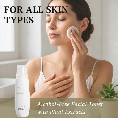 GERnetic Fibro Alcohol-Free Facial Toner, Gentle Makeup Remover with Chamomile & Cucumber, For All Skin Types, Plant-Based Face Tonic Lotion, 200ml/6.76 fl oz