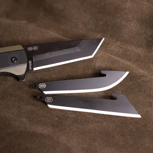OUTDOOR EDGE Razor VX4 ? 3" Replaceable Blade Folding Knife ? Black Tanto Blade ? Black G10 Over Green Handle ? Reversible Clip ? EDC, Outdoor & Survival