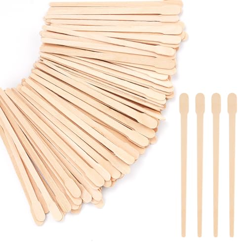 Wooden Eyebrow Waxing Sticks with Handle, Small Wood Wax Sticks, Wax Sticks for Hair Removal, Wax Spatulas Craft Applicator Sticks for Eyebrow, Lip, Nose Waxing (1200 Pcs)