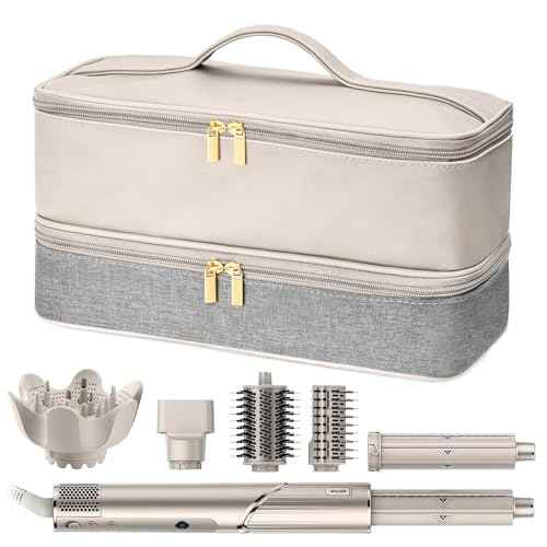 Shark Flex Style Case, Shark Flexstyle Carrying Case Compatible with Shark/Dyson Hair Dryer, Portable Double-Layer Travel Bag for Dyson Airwrap Styler/Shark Flexstyle Attachment, grey