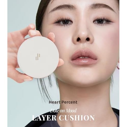 Heart Percent Dote on Mood Layer Cushion SPF 50+/PA+++ with Refill, Satin Glow Silky Flawless Finish Full Coverage Advanced Skincare Foundation (#21Y)