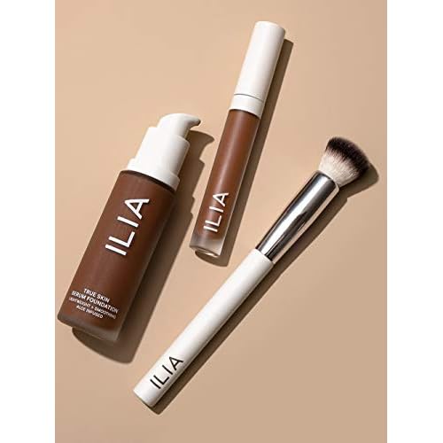 ILIA - Complexion Brush | Liquid + Cream Complexion Product Brush Made with FSC Certified Wood, Aluminum, + Soft, Vegan Bristles | Expertly Crafted | Non-Toxic, Vegan, Cruelty-Free, Recyclable