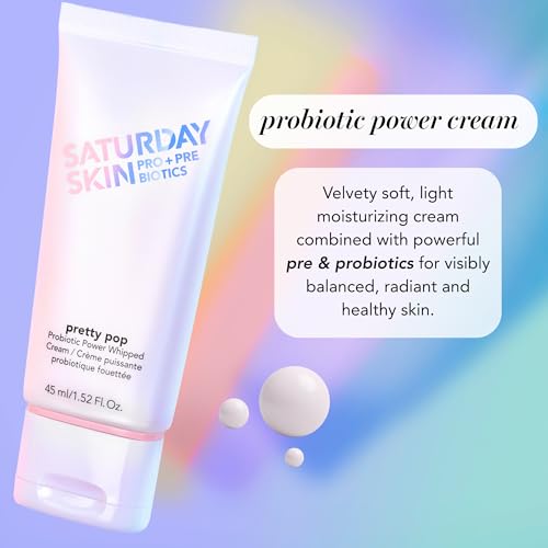 Saturday Skin Pretty Pop Prebiotics & Probiotics whipped Moisturizing Cream Nourishing Allure Best of Beauty K-Beauty Winner 2020 (1.52 Fl Oz)