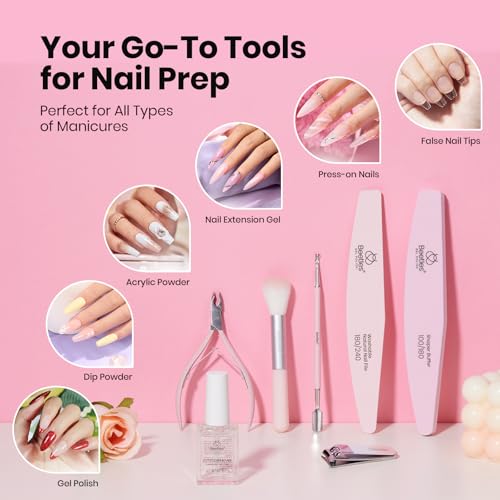 Beetles Gel Polish Remover Kit Nail Care Kit Nail Prep Set Cuticle Oil Cuticle Remover Nails Strengthener 14pcs Manicure Tools Glass Files Removal Foil Wraps Cuticles Trimmer Pushers Gift for Women
