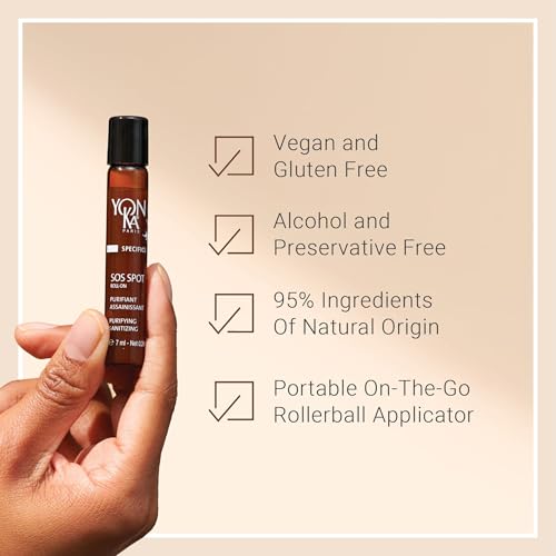 Yon-Ka SOS Spot Roll-On | Targeted Blemish Treatment for Pimples and Breakouts | Soothes and Purifies Skin | Alcohol-Free | Travel Size 0.24 fl oz