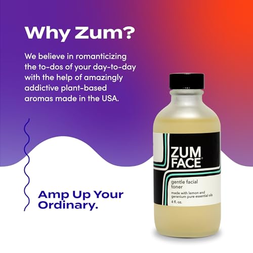 Indigo Wild Zum Face Gentle Facial Toner - Natural Face Toner for Women & Men - Soothing Toner with Witch Hazel - Lemon & Geranium Scent - 4 fl oz