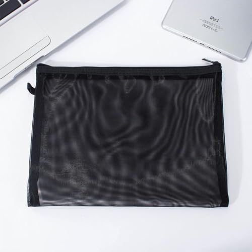 Mesh Cosmetic Bag 3 Size Makeup Bag Set Nylon Waterproof Organizing Bags Purse Organizer Pouches Travel Bags with Zipper (2,Medium)