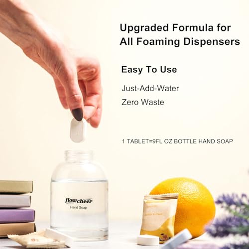 flowcheer Foaming Hand Soap Refill Tablets, 24 Pack, Makes 216 fl oz (24 x 9 fl oz Bottles),Variety Fragrance,Fresh & Clean Handwash, Eco Friendly foam Soap Tablets