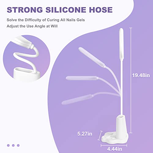 Saviland Goose Neck U V Nail Lamp: Flash Cure LED Nail Lamp 360¡Æ Rotatable Hands-Free 2-in-1 Gel Polish Curing Nail Lights with Nail Brush Holder Nail Art Nail Salon Manicure Home DIY
