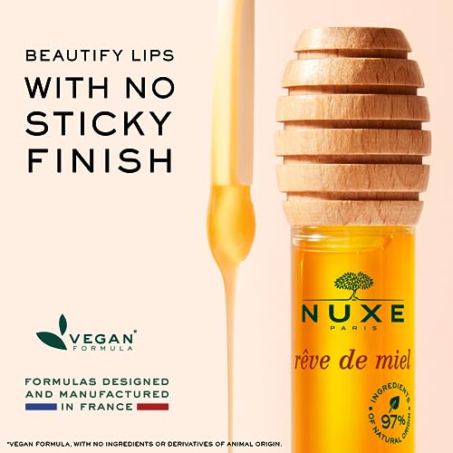 Nuxe Huile Prodigieuse Floral Shimmering Dry Oil (1.6 Fl Oz) & R?ve de Miel Honey Lip Gloss (0.33 Fl Oz), Skincare Duo for Radiant Skin & Lips