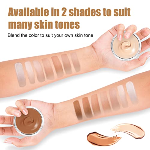 Tattoo Cover Up Makeup, Invisible & Natural Skin Concealer Set, Waterproof Makeup Cover Cream for Tattoo, Scars, Vitiligo and Dark Spots, Use on Body (2¡¿0.7 ounce)