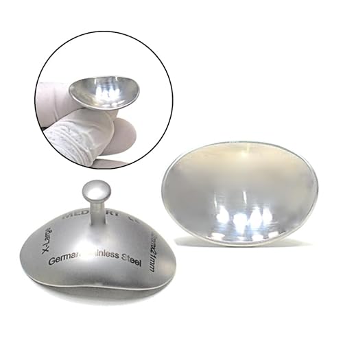 Corneal Eye Shield Protector, Stainless Steel with Holding Point, 32mm X 21mm (X-Large), Set of 2