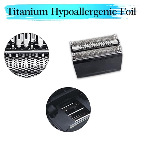 52B Replacement Head Compatible With Series 5, 52B Wet and Dry Replacement Foil and Cutter for Braun Electric Shaver S5, 5020, 5020S, 5030, 5030S, 5035, 5035S, 5040, 5040S, 5050