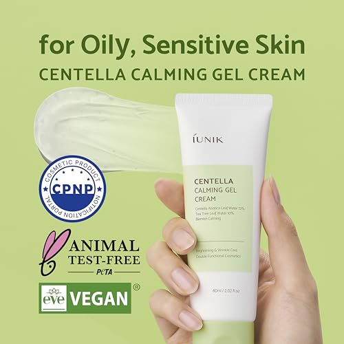 iUNIK Centella Edition Skincare Set (Cream 2.02 fl.oz. & Mini Serum 0.51 fl.oz.) - Centella Asiatica and Tea Tree Leaf Waters to Soothe, Calm, Moisturize, and Protect the Skin