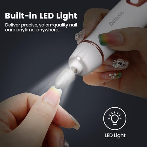 Delanie Electric Nail File for Thick Toe Nails, Cordless Nail Drill Efile, Portable Manicure Pedicure Kit for Nails Acrylic, 10 Speeds Pedicure Tools for Feet Callus Remover