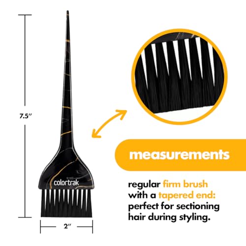 Colortrak Lux 2 Piece Hair Brush Set for Highlighting and Coloring Hair Sections, Includes 1 2.5 Inch Wide Celestial Glow Soft Bristles and 3 Inch Wide Meteor Shower Stiff Bristle Brush