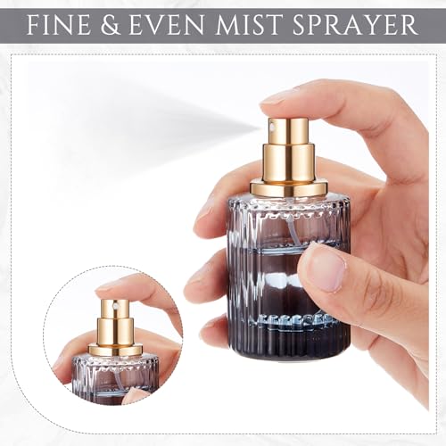 12 Pcs 30/50/100ml Empty Glass Perfume Bottles Bulk Pack for Perfume Makers Refillable Atomizer Cologne Bottles DIY Vintage Fragrance Packaging Glass Bottling Supplies (Black,30 ml)
