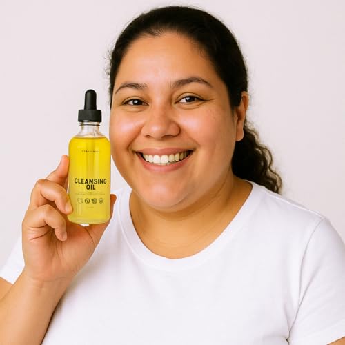 CannaSmack Cleansing Oil - Gentle Daily Face Cleanser & Makeup Remover with Hemp Seed, Argan, & Rosehip - Hydrating, Non-Drying Formula for All Skin Types, 4 oz