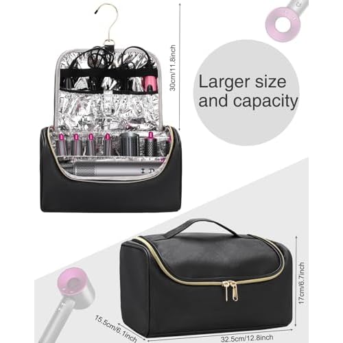Hair Tools Travel Bag Large Capacity Wide-open Pouch, Hair Accessories Organizer for Flat Irons, Straighteners, Curling Iron,Travel Essentials for Women