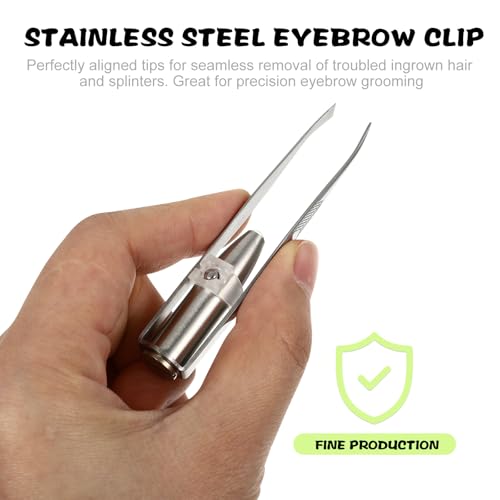 Eyelash Extension Tweezers 2pcs Tweezers with Light LED Tweezers Pliers Tool Stainless Steel Eyebrow Facial Hair Removal Cosmetic Makeup Tools 9. 8x2cm Mens Grooming Trimmer